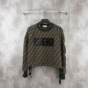 Authentic Fendi Black and Brown Logo Knit Top